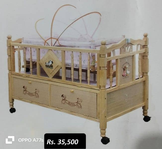 Baby Wooden Cot Bed And Swing 0337 0337 555 6