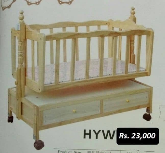 Baby Wooden Cot Bed And Swing 0337 0337 555 9