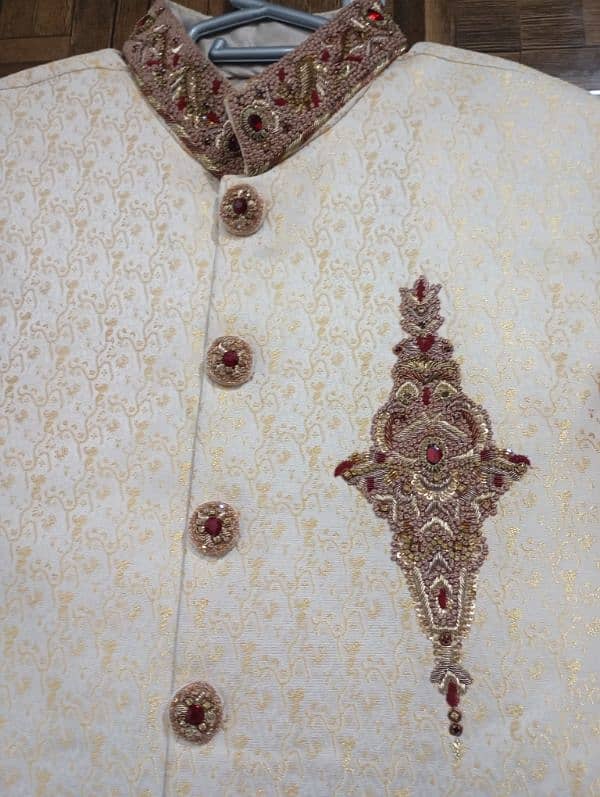 Just 3 Hours use Sherwani Medium Size with Qulla and 8 No. Khussa 3