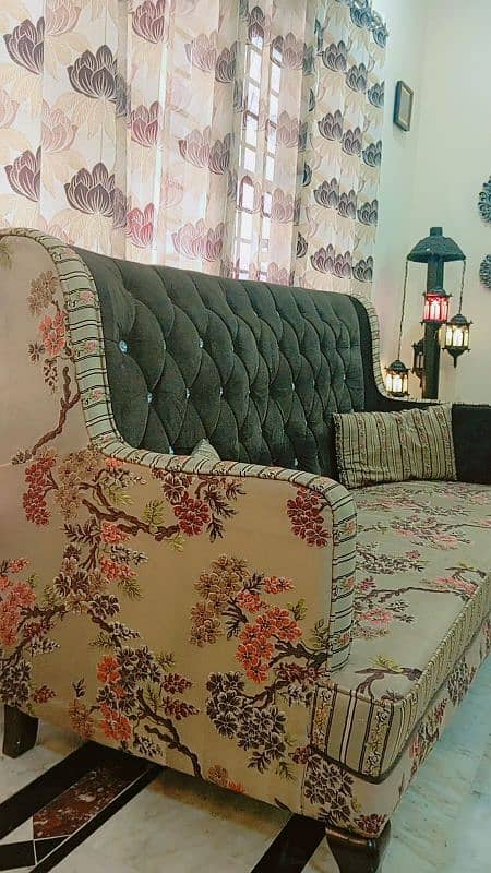 7 seater sofa plus wooden swing for sale 4