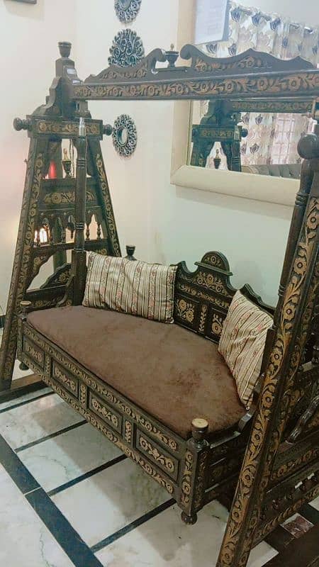 7 seater sofa plus wooden swing for sale 11