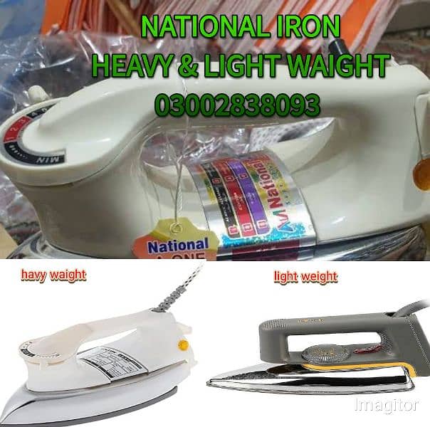 NATIONAL ORIGINAL IRON, HEAVY AND LIGHT WAIGHT IRON , istri available, 1