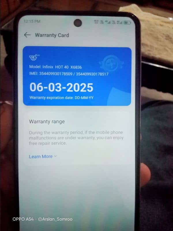 Infinix Hot 40 for sale 16/256 urgent sale 9