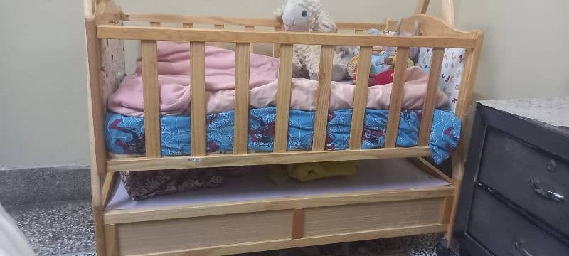 Baby cot with mattress 3 months used only 1