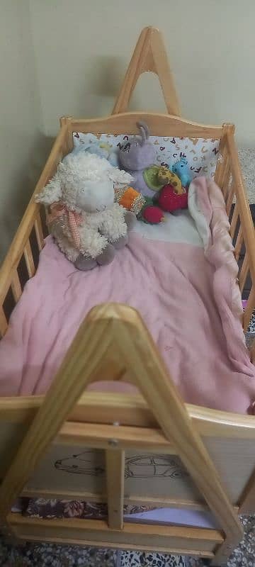 Baby cot with mattress 3 months used only 2