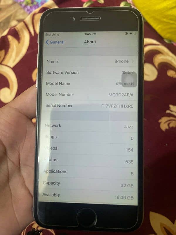 Iphone 6s PTA Proved Battery Change 100% Orginal Battery Memory 32 GB 1