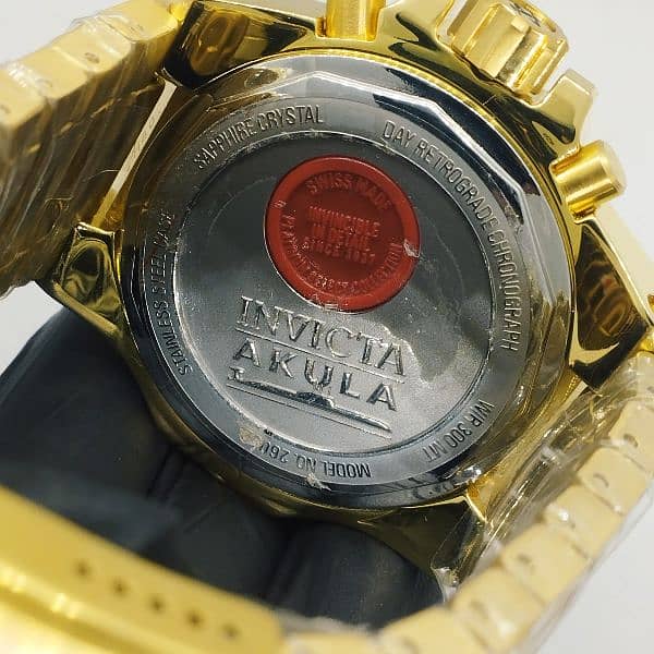 Invicta Gold Plated Stainless Steel Luxury Watch 4