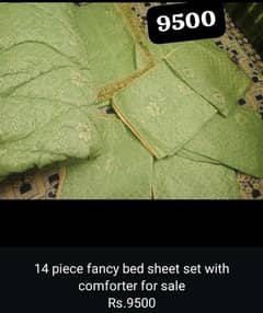 14 pieces of fancy bed spread with comforter