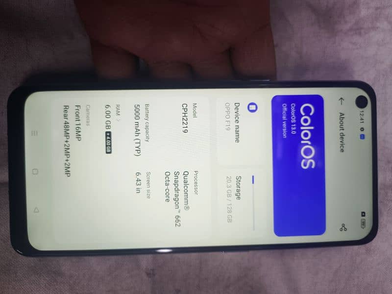 oppo f19 6 128 box sath ha Panal change ha baqi all ok ha 1