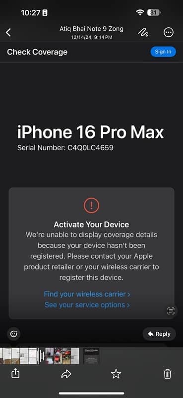 iphone 16 pro max desert colour 256gb HK non active 4