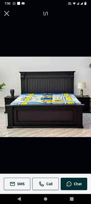 king size bed two side tables 0