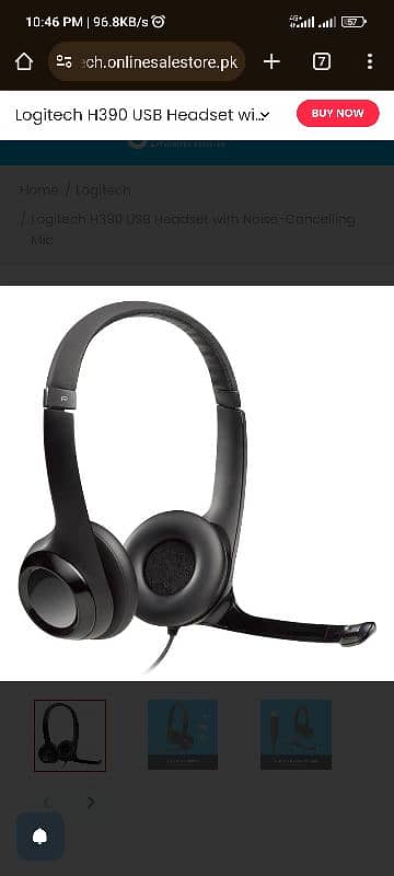 Logitech H390 USB Headset with Noise-Cancelling Mic 0