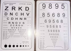 vision chart and Led available