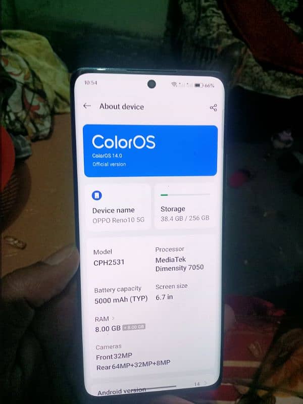 oppo reno 10 5g non pta connection  only phone he 03206242156 0