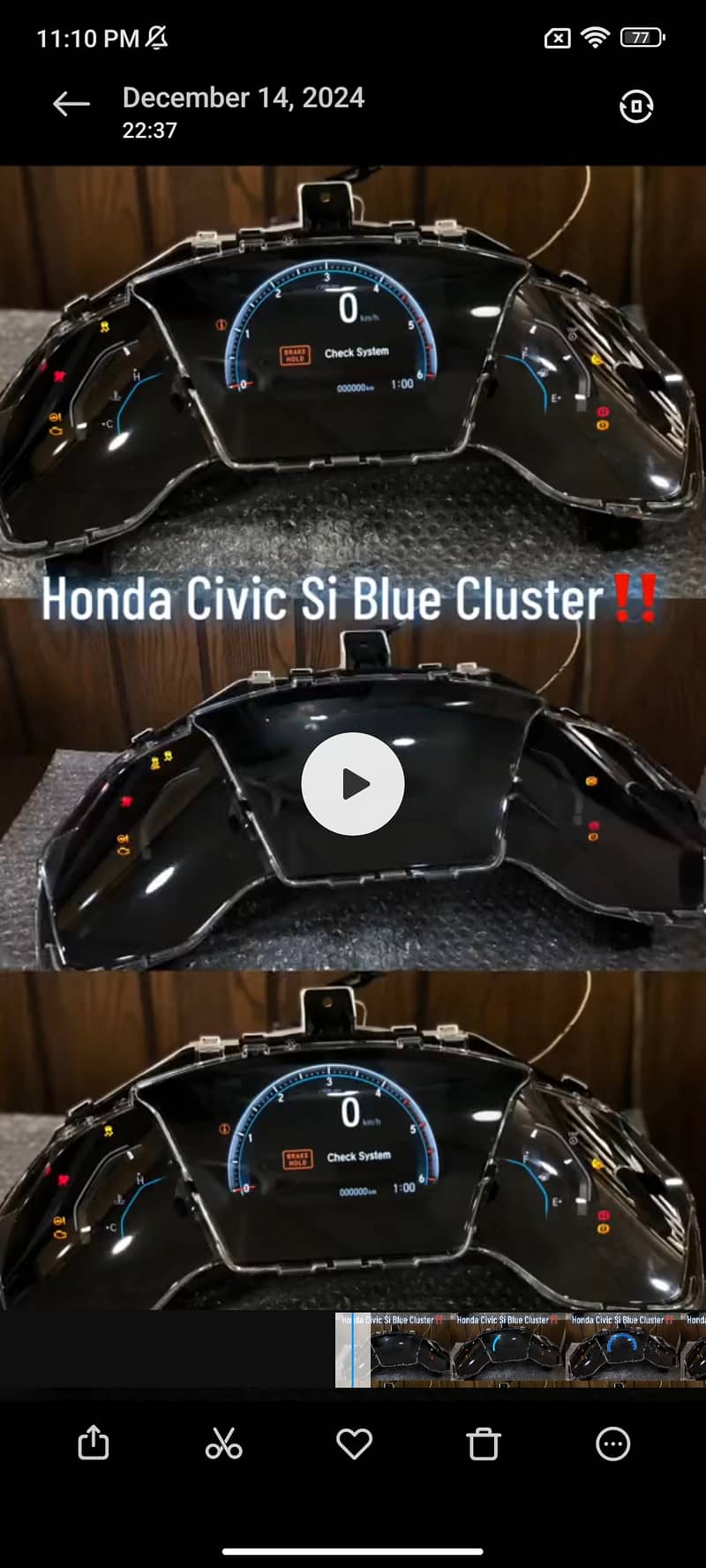 Honda Civic X UK Meter For Sale 0