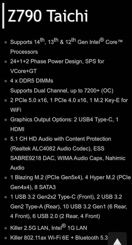 Asrock Taichi Z790 EATX premium Board Combo 12700Kf 4