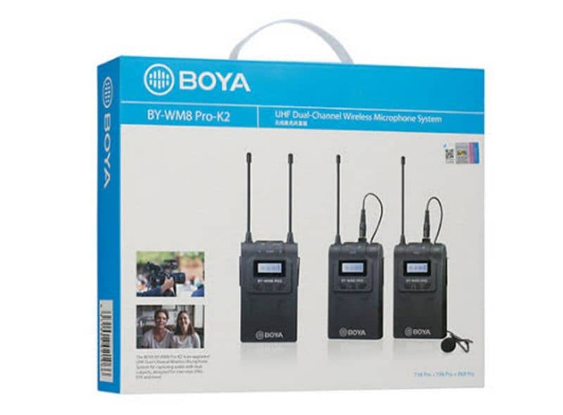 BOYA Microphone BY-WM8 ProK2 UHF Dual-Channel Wireless Lavalier System 2