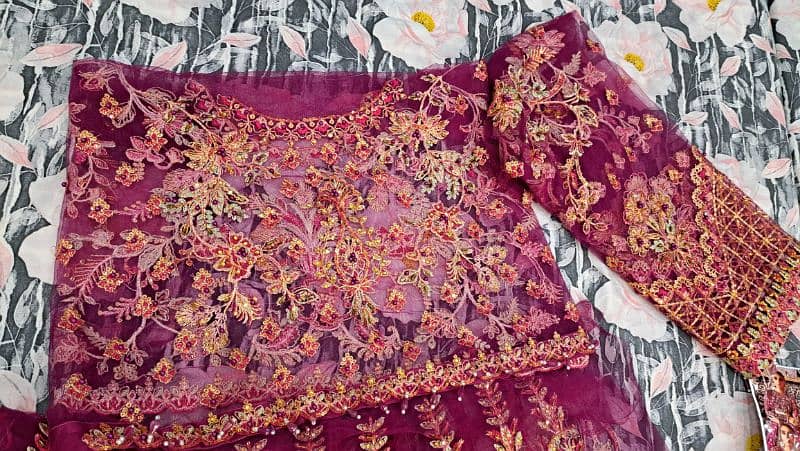 afrozeh replica shocking purple maxi unstitched 1