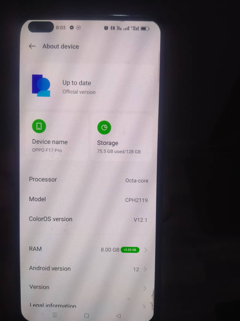 oppo f17pro 8 gb 128 3