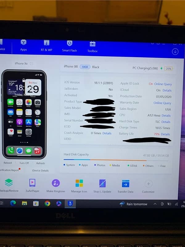 I phone xr 64 GB non active water pake 3u tool dhak ly 2