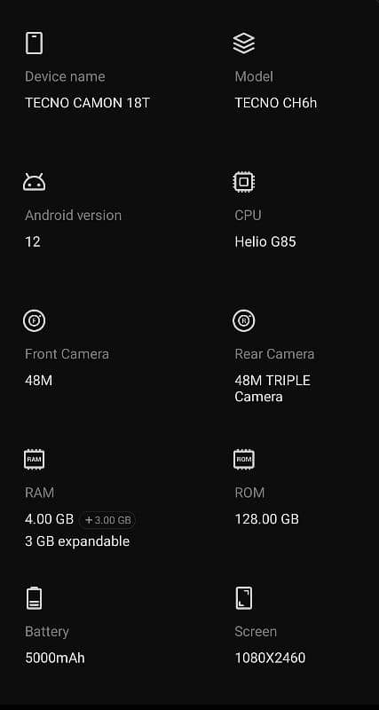 Tecno Camon 18T With Box (4+3/128) 1