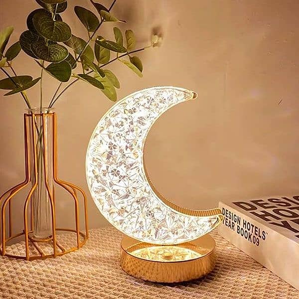 Moon Table Lamp Touch Nightstand Lamp 3 Color Mode 0