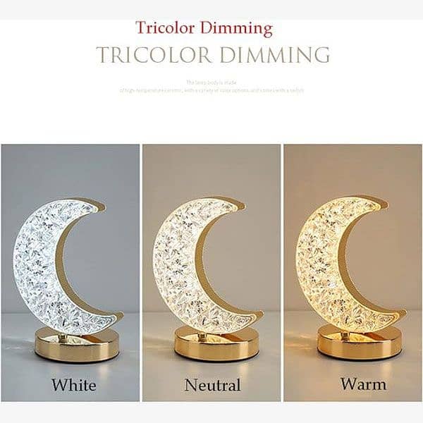 Moon Table Lamp Touch Nightstand Lamp 3 Color Mode 1