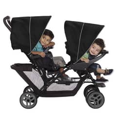 GRACO Stadium Duo Stroller Pram - Black & Grey