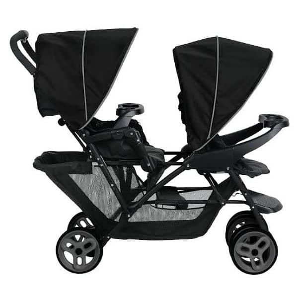 GRACO Stadium Duo Stroller Pram - Black & Grey 1