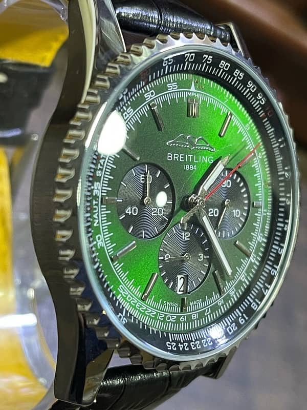 Brtlin watch for Men Green dial quartz 4