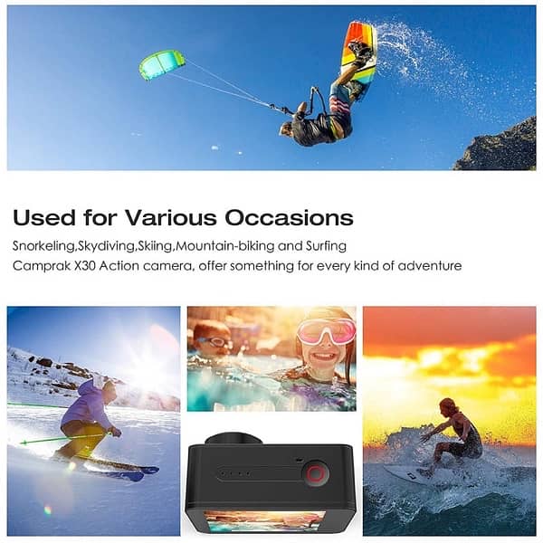 CamPark X30 Ultra HD 4K Action Camera Touch Screen Waterproof Wifi 7