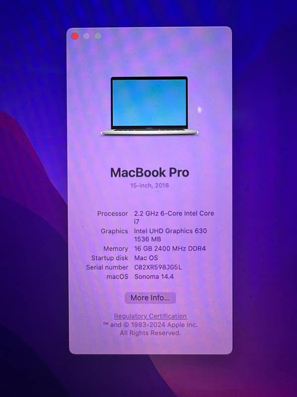 Macbook pro 2018 15” 8