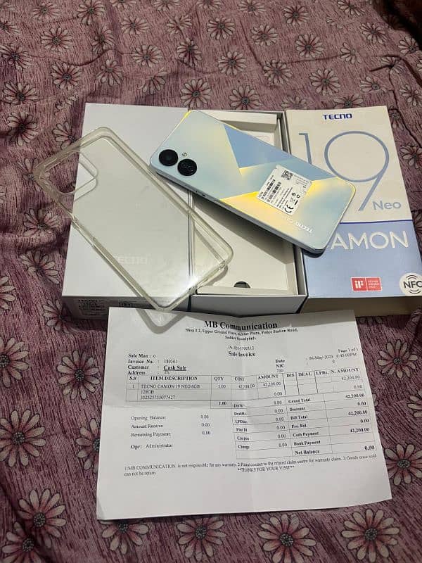 Tecno camon 19 neo urgent sale 6/128 1