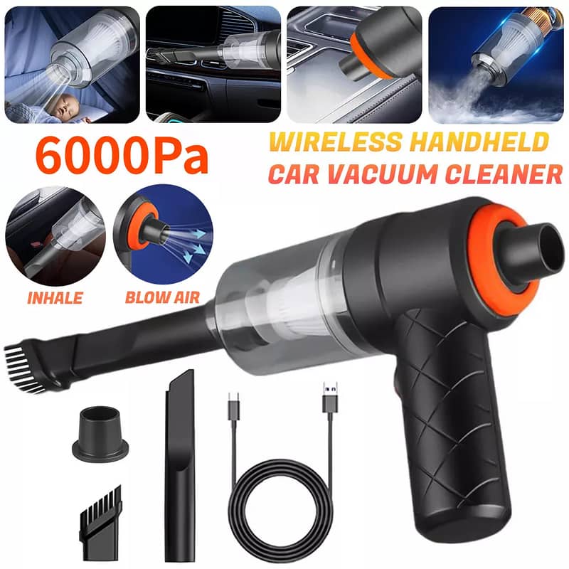 PORTABLE WIRELESS VACUUM CLEANER + BLOWER for Home and Car 1