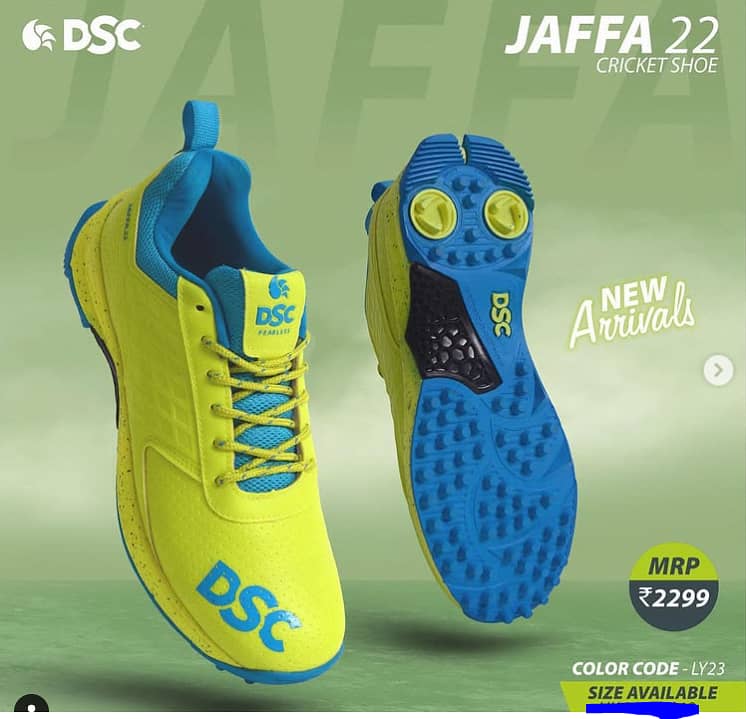 DSC Green Jaffa 22 Cricket Shoes, Size (India/UK) 0