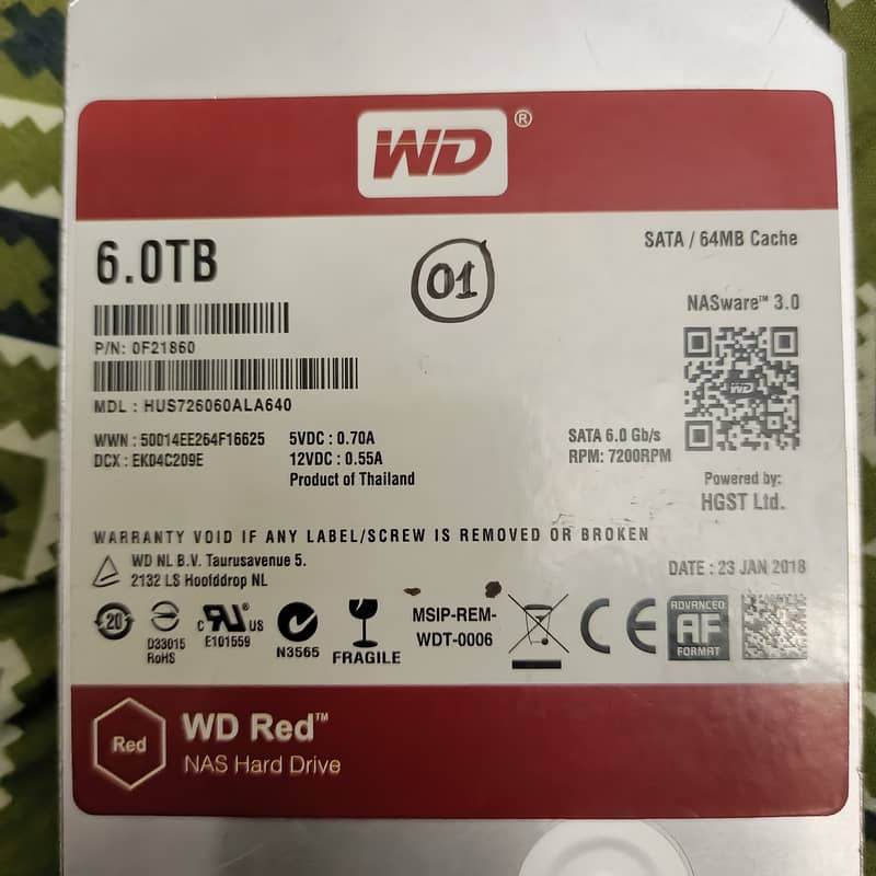 SCRAP GIVEAWAYS. . . DAMAGED WD RED 6TB 64MB-7200RPM HDD (02PCS)!!! 1