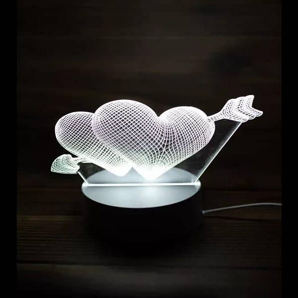 Heart 3D illusion lamp 3