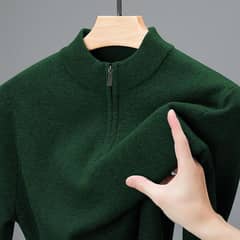 Men's half zip sweater 1 pc classic plain design