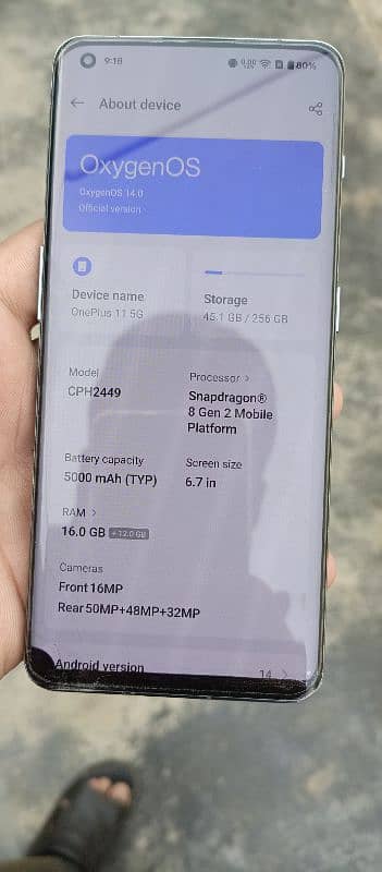 One plus 11 5G 16+12/256gb Snapdragon 8 Gen 2 (Read add) 7