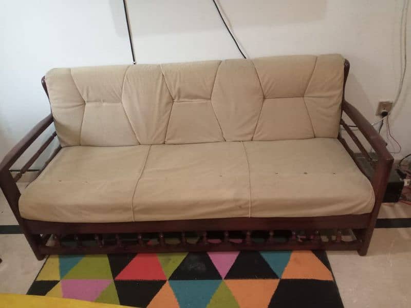 5 seater wooden sofa set 0