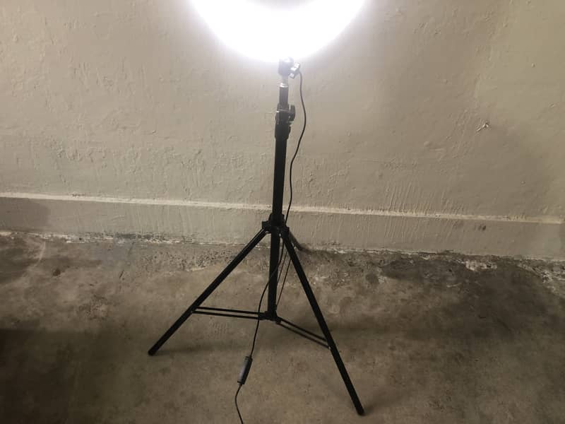 Tripod stand with ring light and mic for tiktok 1