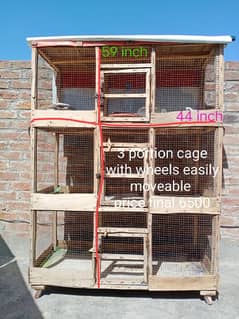 Cage three portion