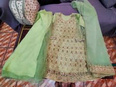 bridal frock and sharara dupatta