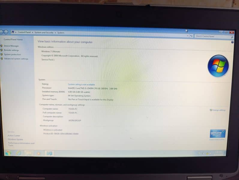 Dell Latitude E6420 i5 2nd Generation 4ram+250GB 5