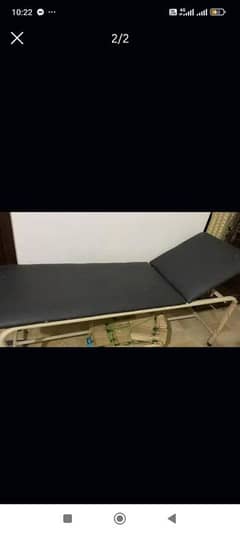 patient examination couch, stool for patient, drip stand