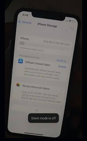 IPhone x bypass 256 gb best for videoes bettry 77% 1