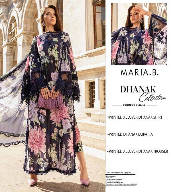 3 pcs women's unstitched maria B. digital printed suit 8