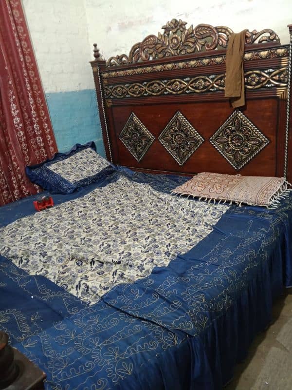 double bed two side table with mattress new for sale karna urgent 5