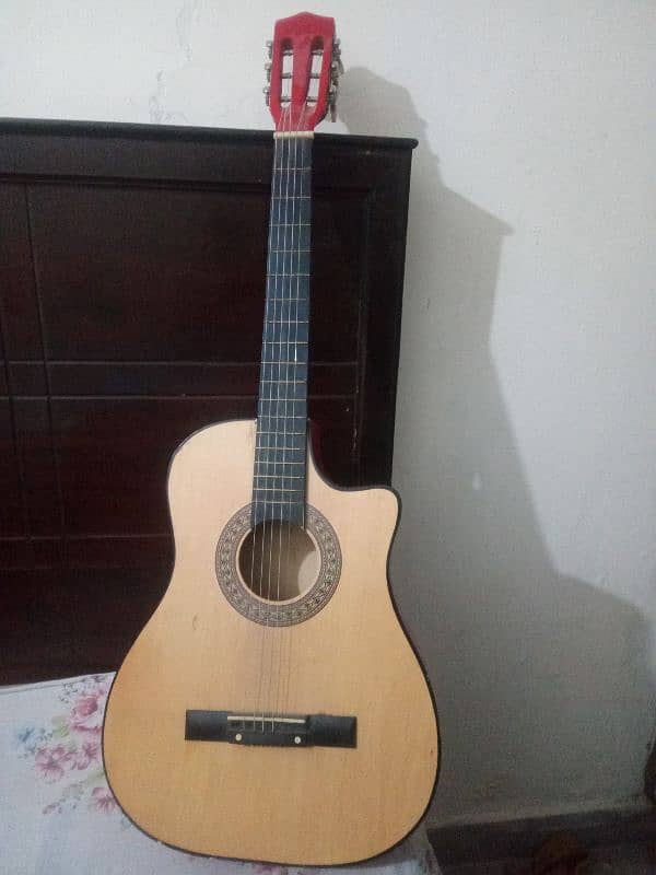 5 string guitar with red and yellow beauty 0