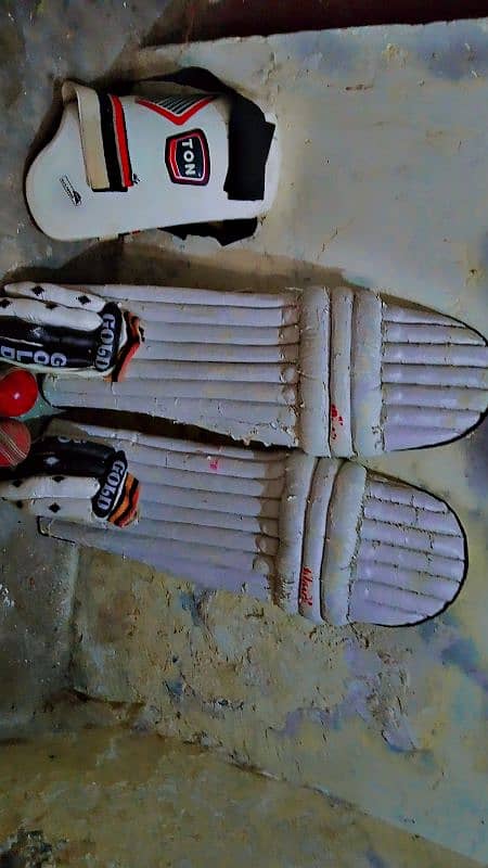 cricket pads and gloves koni pads and 2 hard ball 0